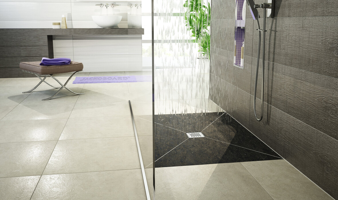 De regel van de stilte...  Akoestische isolatie:  Het douche-element JACKOBOARD® Aqua onderscheidt zich van de rest.