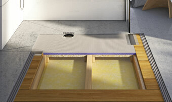 JACKOBOARD® Aqua Flat 'de' drempelloze douchebodem voor houten vloeren JACKOBOARD® Aqua Flat 'de' drempelloze douchebodem voor houten vloeren