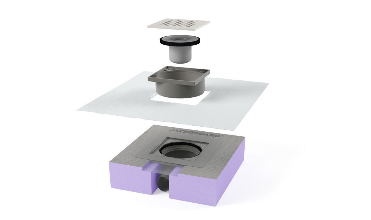 JACKOBOARD® Aqua Connect : le module pratique pour une évacuation maîtrisée dans les douches à chape