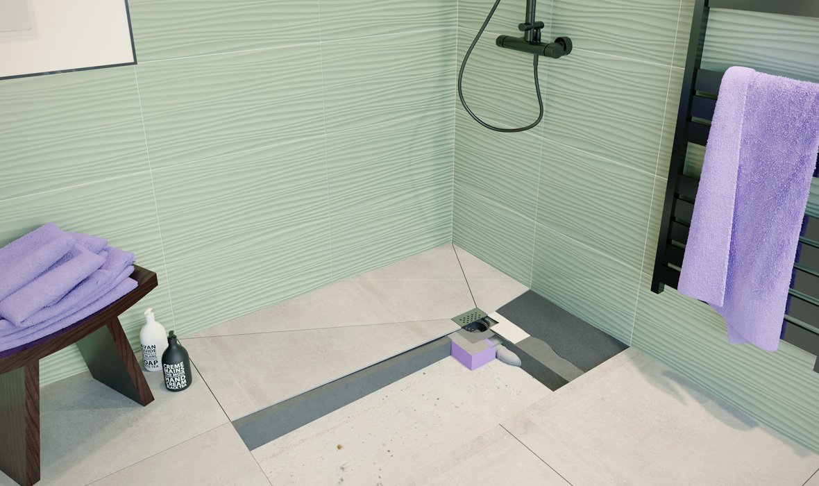 JACKOBOARD® Aqua Connect : le module pratique pour une évacuation maîtrisée dans les douches à chape